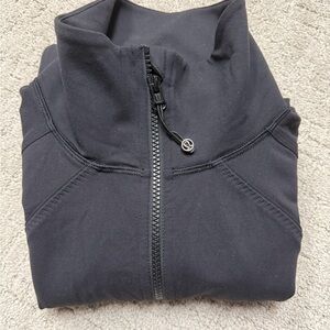 lululemon Black Full-Zip long Jacket with long Stand Collar